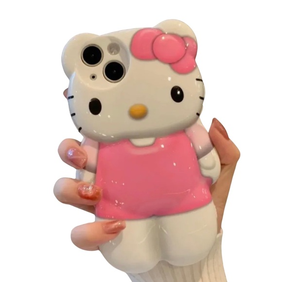 Sanrio Hello Kitty Iphone New 3D Cute Soft Silicone Protective Case 14 Pro NWT. - Picture 1 of 10